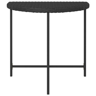 vidaXL Table de jardin Noir 80x50x75 cm Résine tressée
