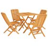 vidaXL Ensemble &agrave; manger de jardin 5 pcs Bois de teck massif