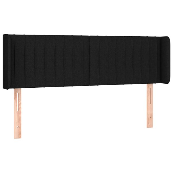 vidaXL T&ecirc;te de lit avec oreilles Noir 147x16x78/88 cm Tissu