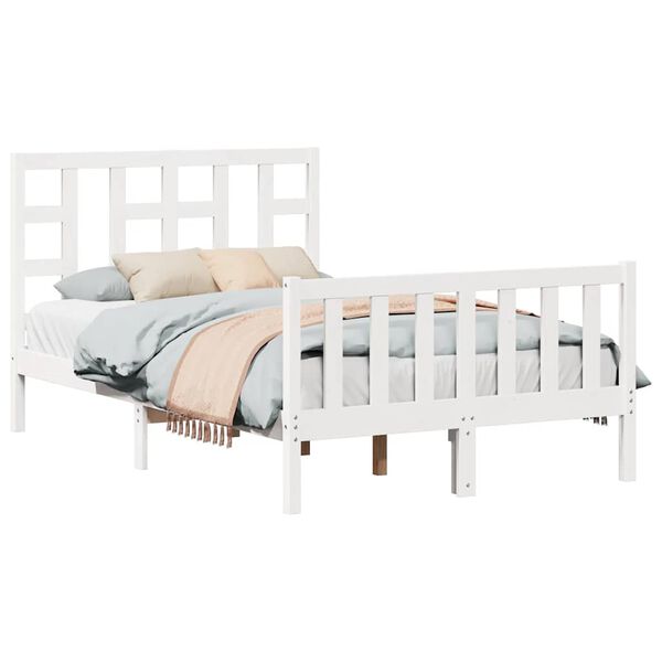 vidaXL Cadre de lit sans matelas blanc 120x200 cm bois de pin massif