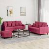 vidaXL Ensemble de canap&eacute;s 3 pcs avec coussins Rouge bordeaux Velours