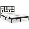 vidaXL Cadre de lit sans matelas noir bois massif 140x200 cm