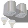 vidaXL Applique murale LED d'ext&eacute;rieur 2 pi&egrave;ces Ronde vers le bas