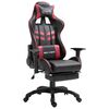 vidaXL Chaise de jeu avec repose-pied Rouge bordeaux Similicuir