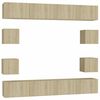 vidaXL Ensemble de meubles TV 8 pcs Ch&ecirc;ne sonoma Bois d'ing&eacute;nierie