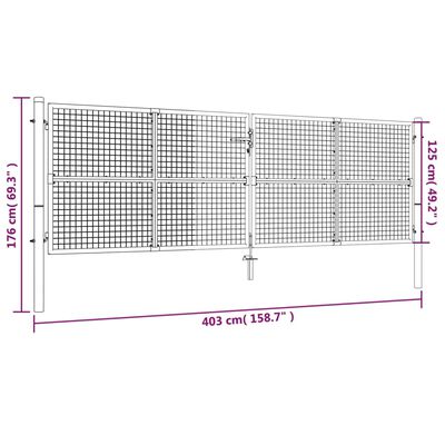 vidaXL Portail en treillis de jardin acier 390x125 cm vert