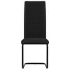 vidaXL Chaises &agrave; manger cantilever lot de 2 noir tissu