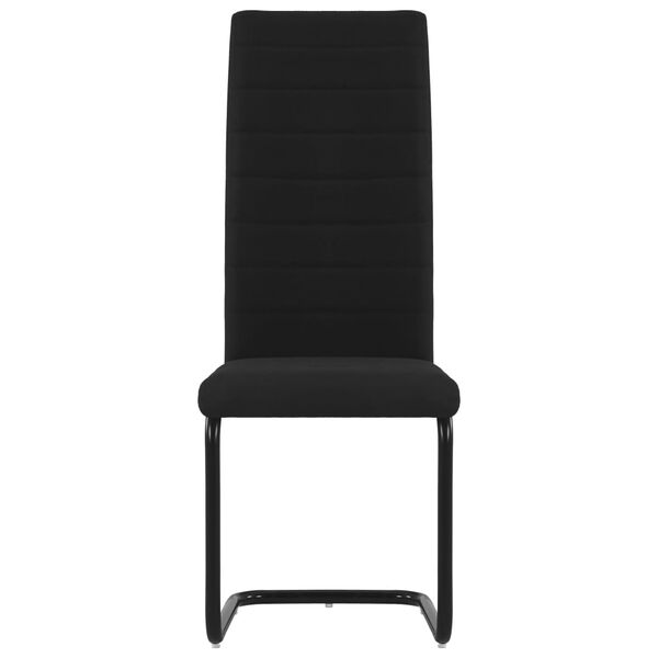 vidaXL Chaises &agrave; manger cantilever lot de 2 noir tissu