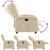 vidaXL Fauteuil inclinable &eacute;lectrique Cr&egrave;me Tissu