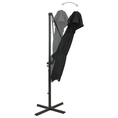 vidaXL Parasol de jardin en porte-à-faux à double toit 250x250 cm noir