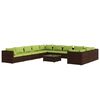 vidaXL Salon de jardin 12 pcs avec coussins R&eacute;sine tress&eacute;e Marron
