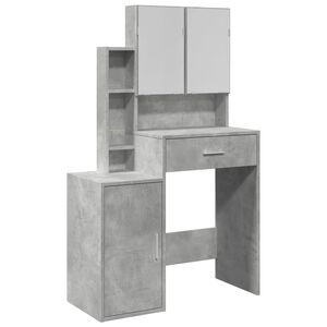 vidaXL Coiffeuse avec armoire gris b&eacute;ton 80x35x132 cm