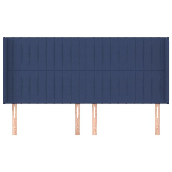vidaXL T&ecirc;te de lit avec oreilles Bleu 183x16x118/128 cm Tissu