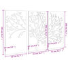 vidaXL Décorations murales jardin 3 pcs 105x55 cm design d'arbre acier