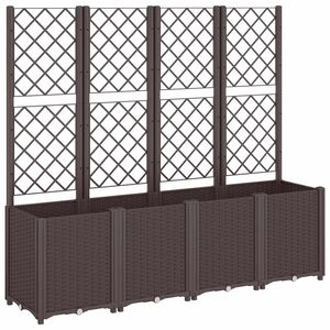 vidaXL Jardini&egrave;re avec treillis marron 160x40x140 cm PP