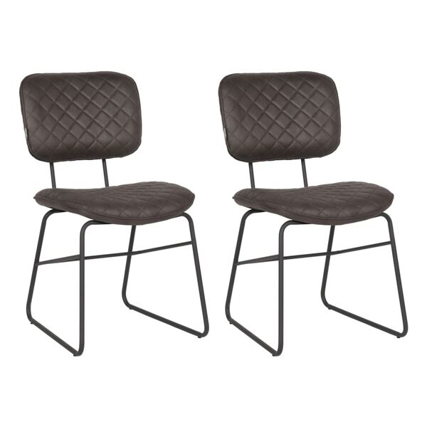 LABEL51 Chaises &agrave; manger lot de 2 Sev 49x60x87 cm anthracite