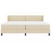vidaXL Lit boxspring avec matelas Cr&egrave;me 200 x 200 cm tissu
