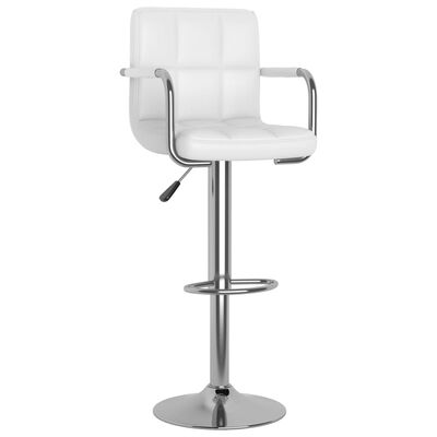 vidaXL Tabouret de bar Blanc Similicuir