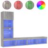 vidaXL Unit&eacute;s murales TV avec LED 4 pcs gris sonoma bois d'ing&eacute;nierie