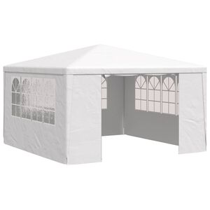 vidaXL Tente de r&eacute;ception avec parois lat&eacute;rales 4x4 m Blanc 90 g/m&sup2;