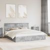 vidaXL Lit de Rangement Gris b&eacute;ton 200 x 200 cm Bois d'ing&eacute;nierie