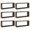 vidaXL &Eacute;tag&egrave;res murales cube 6 pcs Ch&ecirc;ne marron Bois d&rsquo;ing&eacute;nierie