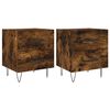 vidaXL Tables de chevet 2pcs ch&ecirc;ne fum&eacute; 40x35x47,5cm bois d&rsquo;ing&eacute;nierie