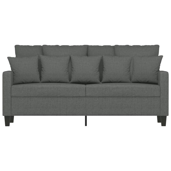 vidaXL Canap&eacute; &agrave; 2 places Gris fonc&eacute; 140 cm Tissu