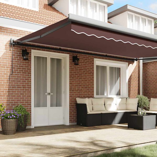 vidaXL Auvent r&eacute;tractable automatique marron 500x300 cm