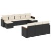 vidaXL Salon de jardin 10 pcs avec coussins noir r&eacute;sine tress&eacute;e