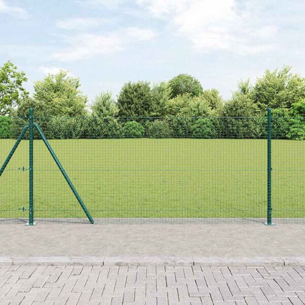 vidaXL Poteau de cl&ocirc;ture. Vert 10 x 0,8 m (25 x 25 mm mailles)