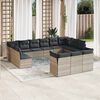 vidaXL Salon de jardin avec coussins 13 pcs gris clair r&eacute;sine tress&eacute;e