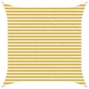 vidaXL Voile d'ombre Jaune et blanc 3 x 3 m HDPE