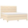 vidaXL Sommier &agrave; lattes de lit avec matelas Cr&egrave;me 160x200 cm Tissu