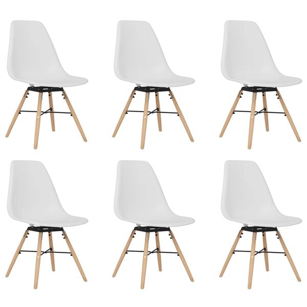 vidaXL Chaises &agrave; manger lot de 6 blanc PP