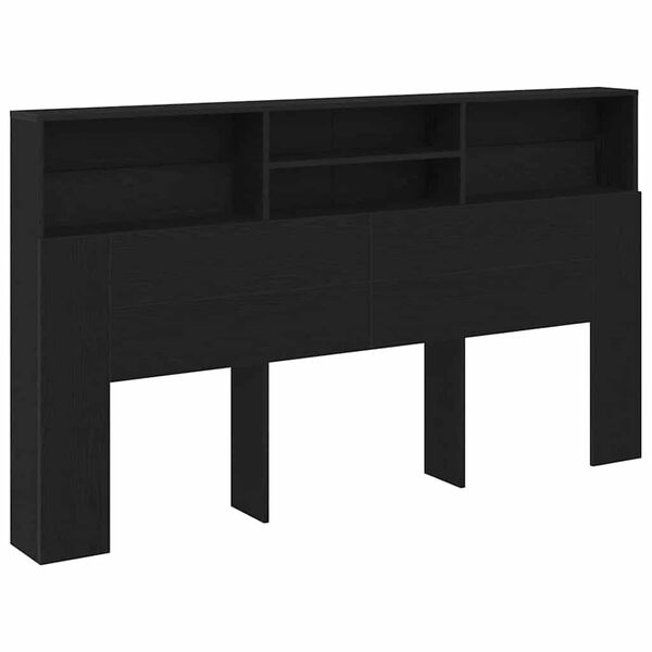 vidaXL Cabinet de T&ecirc;te de Lit Ch&ecirc;ne noir 180 x 19 x 103,5 cm