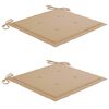 vidaXL Chaises de jardin lot de 2 avec coussins Bois de teck massif