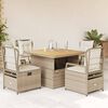 vidaXL Ensemble &agrave; manger de jardin avec coussins 5pcs Beige poly rotin