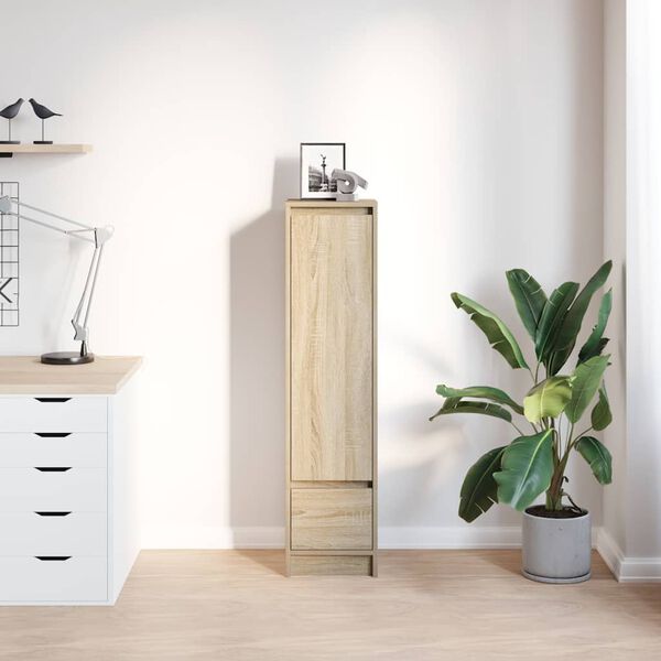 vidaXL Buffet haut ch&ecirc;ne sonoma 29,5x34x119,5 cm bois d'ing&eacute;nierie