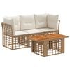 vidaXL Ensemble de canap&eacute; de jardin 4 pc Blanc Naturel et Cr&egrave;me