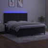 vidaXL Sommier &agrave; lattes de lit matelas et LED Noir 180x200 cm Velours