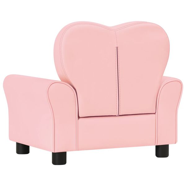 vidaXL Canap&eacute; pour enfants Rose Similicuir