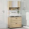 vidaXL Ensemble de mobilier de salle de bain 2 pcs Ch&ecirc;ne Sonoma