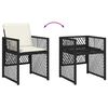 vidaXL Ensemble de salle &agrave; manger pour jardin 5 pcs Noir polyrotin