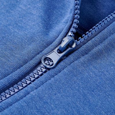 Sweat-shirt à capuche fermeture éclair enfants bleu mélangé 104