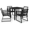 vidaXL Ensemble &agrave; manger d'ext&eacute;rieur 5 pcs Rotin PVC Noir