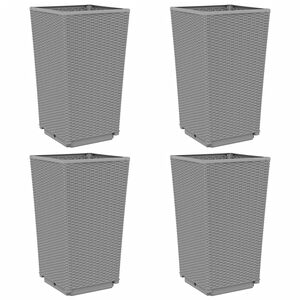 vidaXL Jardini&egrave;res 4 pcs gris clair 32,5x32,5x57 cm polypropyl&egrave;ne