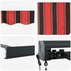 vidaXL Auvent R&eacute;tractable Rouge et Noir 350 x 250 cm tissu