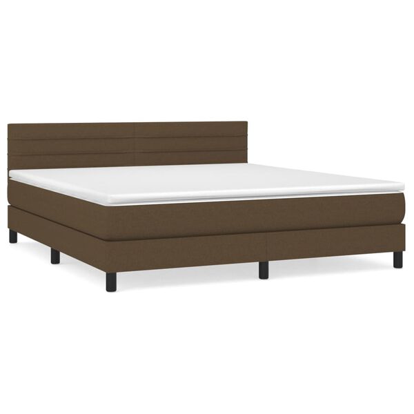 vidaXL Sommier &agrave; lattes de lit avec matelas Marron fonc&eacute; 160x200 cm