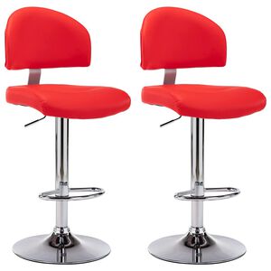 vidaXL Tabourets de bar lot de 2 rouge similicuir